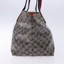 GUCCI GG Crystal Sherry Line Tote Bag Coated Canvas Red Navy 131230 Auth 135630-4