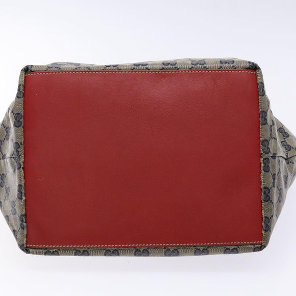 GUCCI GG Crystal Sherry Line Tote Bag Coated Canvas Red Navy 131230 Auth 135630