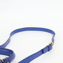 Salvatore Ferragamo Gancini Hand Bag Wicker 2way Blue Gold Auth 135631SAV-16