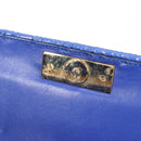 Salvatore Ferragamo Gancini Hand Bag Wicker 2way Blue Gold Auth 135631SAV-22