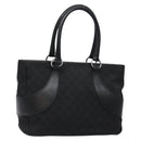 GUCCI GG Canvas Hand Bag Black Silver 113011 Auth 135642-1