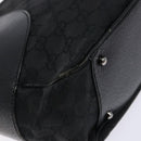 GUCCI GG Canvas Hand Bag Black Silver 113011 Auth 135642-15