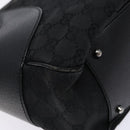 GUCCI GG Canvas Hand Bag Black Silver 113011 Auth 135642-17