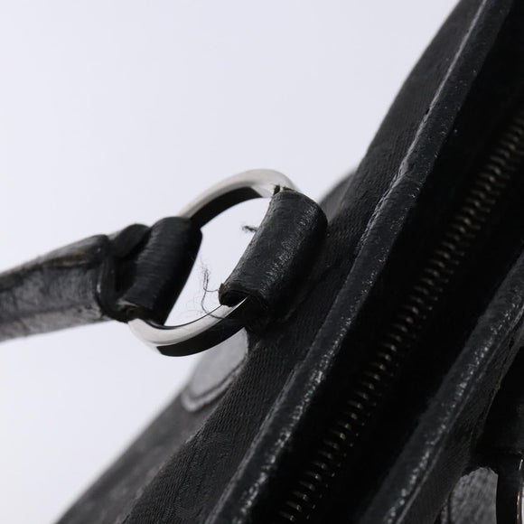 GUCCI GG Canvas Hand Bag Black Silver 113011 Auth 135642