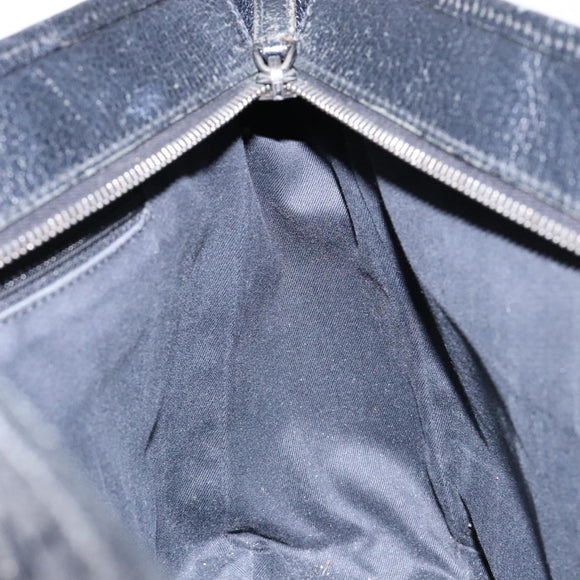 GUCCI GG Canvas Hand Bag Black Silver 113011 Auth 135642