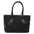 GUCCI GG Canvas Hand Bag Black Silver 113011 Auth 135642-13