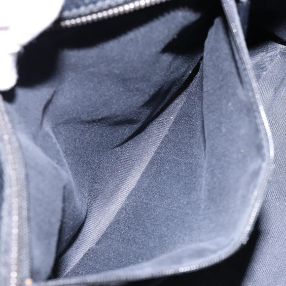 GUCCI GG Canvas Hand Bag Black Silver 113011 Auth 135642