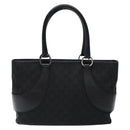 GUCCI GG Canvas Hand Bag Black Silver 113011 Auth 135642-2