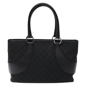 GUCCI GG Canvas Hand Bag Black Silver 113011 Auth 135642 - 0