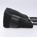 GUCCI GG Canvas Hand Bag Black Silver 113011 Auth 135642-3