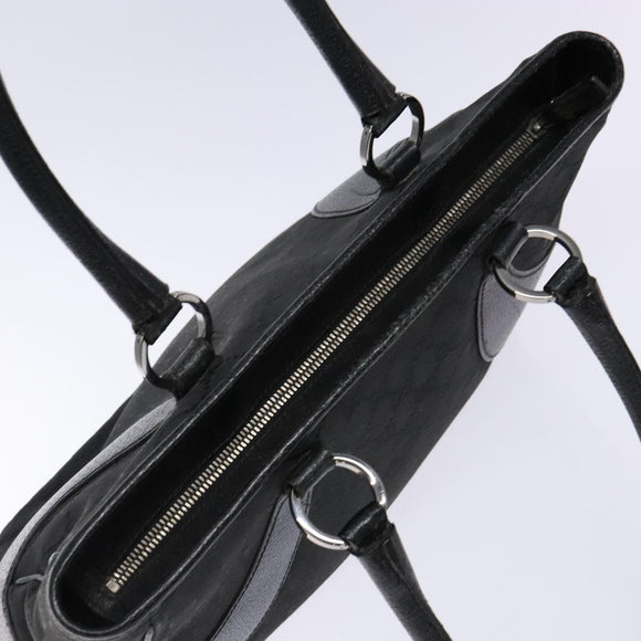 GUCCI GG Canvas Hand Bag Black Silver 113011 Auth 135642
