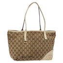 GUCCI GG Canvas Tote Bag Beige Gold 169946 Auth 135643-1