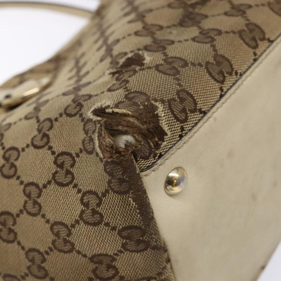 GUCCI GG Canvas Tote Bag Beige Gold 169946 Auth 135643