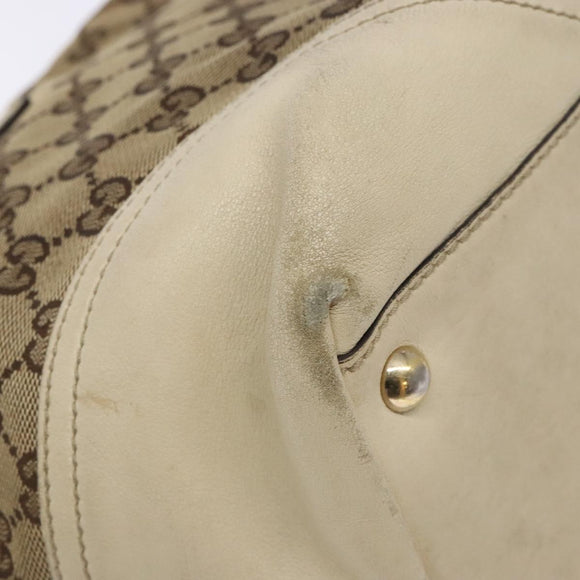 GUCCI GG Canvas Tote Bag Beige Gold 169946 Auth 135643