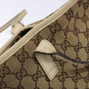 GUCCI GG Canvas Tote Bag Beige Gold 169946 Auth 135643-10