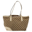 GUCCI GG Canvas Tote Bag Beige Gold 169946 Auth 135643-2