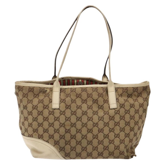 GUCCI GG Canvas Tote Bag Beige Gold 169946 Auth 135643