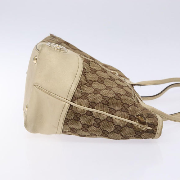 GUCCI GG Canvas Tote Bag Beige Gold 169946 Auth 135643