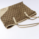 GUCCI GG Canvas Tote Bag Beige Gold 169946 Auth 135643-14