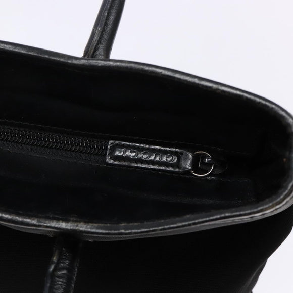 GUCCI Tote Bag Nylon Black Silver 002 2123 0457 Auth 135644
