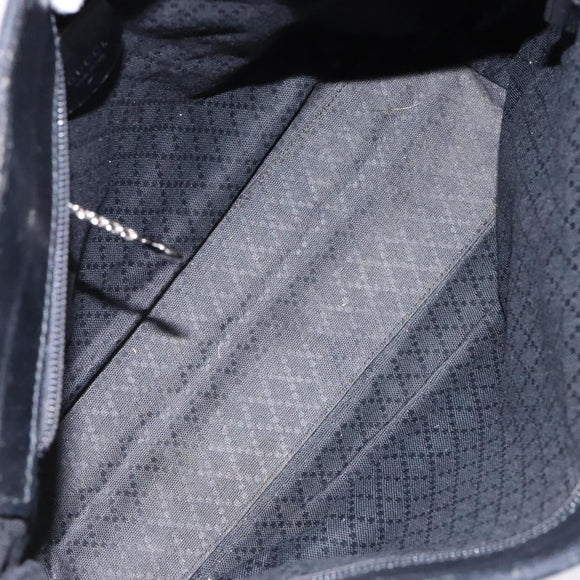 GUCCI Tote Bag Nylon Black Silver 002 2123 0457 Auth 135644