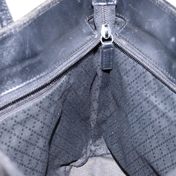 GUCCI Tote Bag Nylon Black Silver 002 2123 0457 Auth 135644