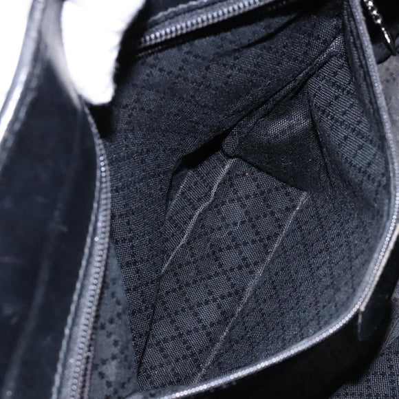 GUCCI Tote Bag Nylon Black Silver 002 2123 0457 Auth 135644