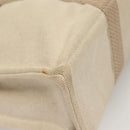 HERMES New Fourre ToutMM Hand Bag Canvas Beige Silver Auth 135646-11