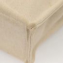 HERMES New Fourre ToutMM Hand Bag Canvas Beige Silver Auth 135646-12