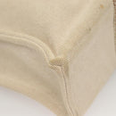 HERMES New Fourre ToutMM Hand Bag Canvas Beige Silver Auth 135646-13