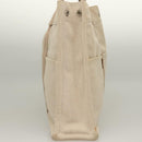 HERMES New Fourre ToutMM Hand Bag Canvas Beige Silver Auth 135646-5