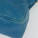 GUCCI Bamboo Hand Bag Leather 2way Blue Gold 282315 Auth 135658-15