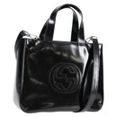 GUCCI Hand Bag Leather 2way Black Silver 000 1013 0504 Auth 135659-1