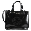 GUCCI Hand Bag Leather 2way Black Silver 000 1013 0504 Auth 135659-2