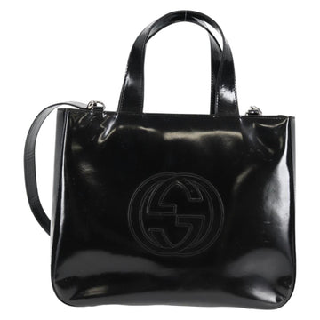 GUCCI Hand Bag Leather 2way Black Silver 000 1013 0504 Auth 135659 - 0