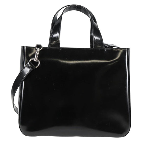 GUCCI Hand Bag Leather 2way Black Silver 000 1013 0504 Auth 135659