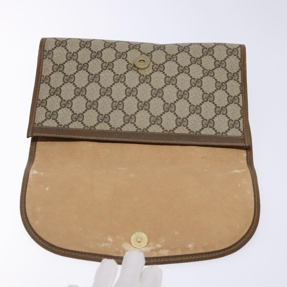 GUCCI GG Canvas Web Sherry Line Clutch Bag Beige Red 89 01 030 Auth 135660