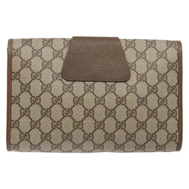 GUCCI GG Canvas Web Sherry Line Clutch Bag Beige Red 89 01 030 Auth 135660 - 0