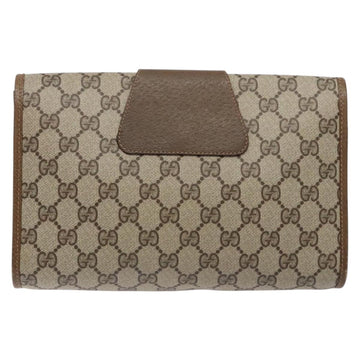 GUCCI GG Canvas Web Sherry Line Clutch Bag Beige Red 89 01 030 Auth 135660 - 0