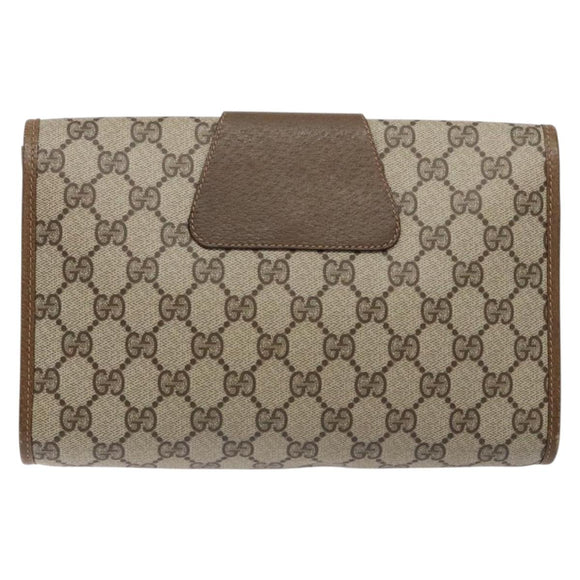 GUCCI GG Canvas Web Sherry Line Clutch Bag Beige Red 89 01 030 Auth 135660