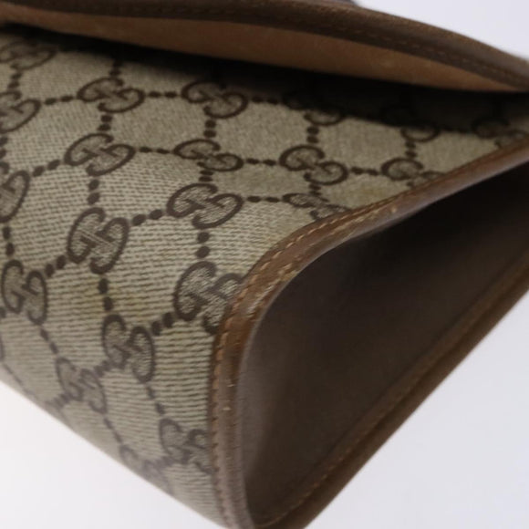 GUCCI GG Canvas Web Sherry Line Clutch Bag Beige Red 89 01 030 Auth 135660