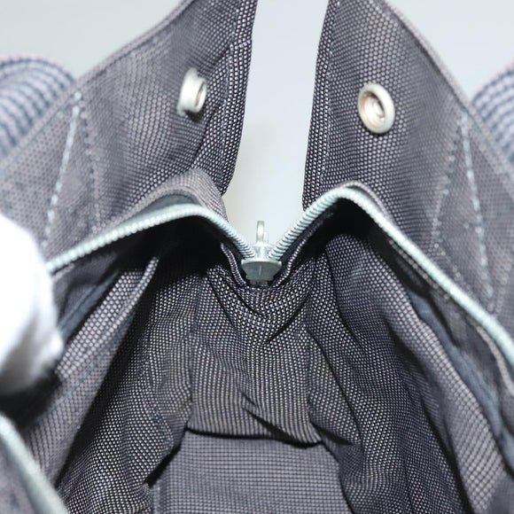 HERMES Her Line Hand Bag Canvas Gray Auth 135663