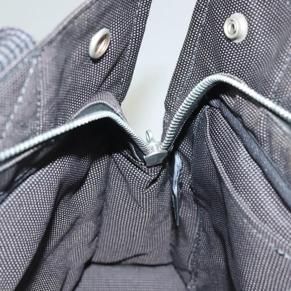 HERMES Her Line Hand Bag Canvas Gray Auth 135663