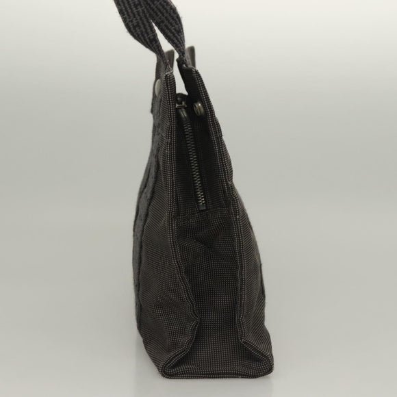 HERMES Her Line Hand Bag Canvas Gray Auth 135663