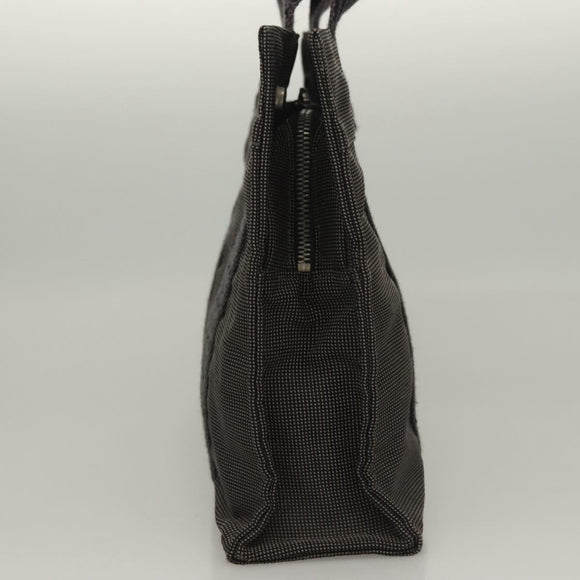 HERMES Her Line Hand Bag Canvas Gray Auth 135663