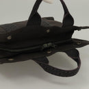 HERMES Her Line Hand Bag Canvas Gray Auth 135663-6