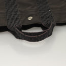 HERMES Her Line Hand Bag Canvas Gray Auth 135663-7
