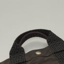 HERMES Her Line Hand Bag Canvas Gray Auth 135663-8