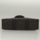 HERMES Her Line Hand Bag Canvas Gray Auth 135663-9
