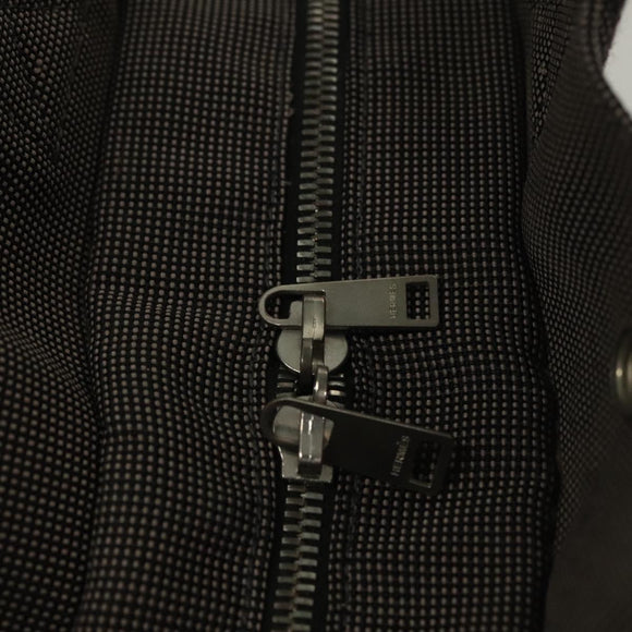 HERMES Her Line MM Hand Bag Canvas Gray Auth 135664